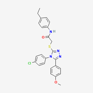 2-{[4-(4-chlorophenyl)-5-(4-methoxyphenyl)-4H-1,2,4-triazol-3-yl]sulfanyl}-N-(4-ethylphenyl)acetamide