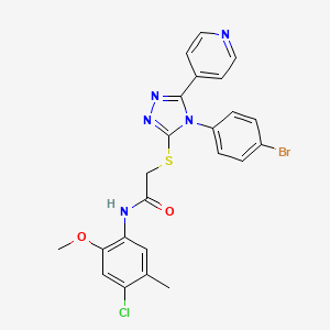 2-{[4-(4-bromophenyl)-5-(pyridin-4-yl)-4H-1,2,4-triazol-3-yl]sulfanyl}-N-(4-chloro-2-methoxy-5-methylphenyl)acetamide