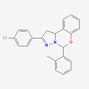 molecular formula C23H19ClN2O B12015221 2-(4-Chlorophenyl)-5-(2-methylphenyl)-1,10b-dihydropyrazolo[1,5-c][1,3]benzoxazine 