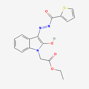 Ethyl (2-oxo-3-((2-thienylcarbonyl)hydrazono)-2,3-dihydro-1H-indol-1-YL)acetate