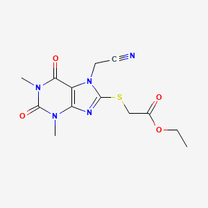 Ethyl {[7-(cyanomethyl)-1,3-dimethyl-2,6-dioxo-2,3,6,7-tetrahydro-1H-purin-8-YL]sulfanyl}acetate