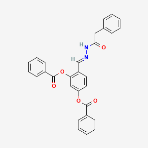 molecular formula C29H22N2O5 B12015308 5-(Benzoyloxy)-2-(2-(phenylacetyl)carbohydrazonoyl)phenyl benzoate CAS No. 765284-75-1