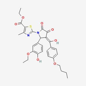 Ethyl 2-[3-(4-butoxybenzoyl)-2-(3-ethoxy-4-hydroxyphenyl)-4-hydroxy-5-oxo-2,5-dihydro-1H-pyrrol-1-YL]-4-methyl-1,3-thiazole-5-carboxylate