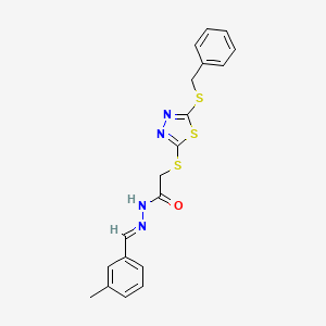 2-{[5-(benzylsulfanyl)-1,3,4-thiadiazol-2-yl]sulfanyl}-N'-[(E)-(3-methylphenyl)methylidene]acetohydrazide