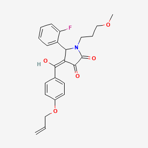 molecular formula C24H24FNO5 B12015398 4-(4-(Allyloxy)benzoyl)-5-(2-fluorophenyl)-3-hydroxy-1-(3-methoxypropyl)-1H-pyrrol-2(5H)-one CAS No. 618074-35-4