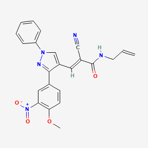 N-Allyl-2-cyano-3-(3-(4-methoxy-3-nitrophenyl)-1-phenyl-1H-pyrazol-4-yl)acrylamide