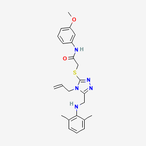 molecular formula C23H27N5O2S B12015419 2-({4-Allyl-5-[(2,6-dimethylanilino)methyl]-4H-1,2,4-triazol-3-YL}sulfanyl)-N-(3-methoxyphenyl)acetamide CAS No. 538337-56-3