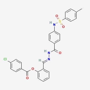 [2-[(E)-[[4-[(4-methylphenyl)sulfonylamino]benzoyl]hydrazinylidene]methyl]phenyl] 4-chlorobenzoate