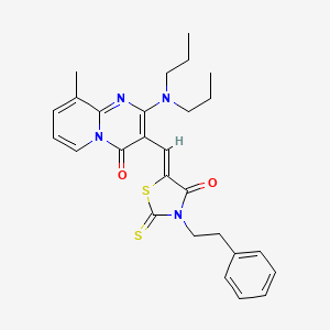 2-(dipropylamino)-9-methyl-3-{(Z)-[4-oxo-3-(2-phenylethyl)-2-thioxo-1,3-thiazolidin-5-ylidene]methyl}-4H-pyrido[1,2-a]pyrimidin-4-one