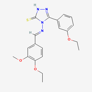 4-((4-Ethoxy-3-methoxybenzylidene)amino)-3-(3-ethoxyphenyl)-1H-1,2,4-triazole-5(4H)-thione