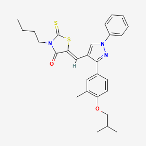 (5Z)-3-butyl-5-{[3-(4-isobutoxy-3-methylphenyl)-1-phenyl-1H-pyrazol-4-yl]methylene}-2-thioxo-1,3-thiazolidin-4-one