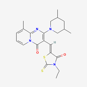 2-(3,5-Dimethyl-1-piperidinyl)-3-[(Z)-(3-ethyl-4-oxo-2-thioxo-1,3-thiazolidin-5-ylidene)methyl]-9-methyl-4H-pyrido[1,2-A]pyrimidin-4-one