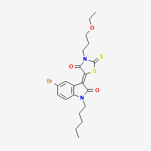 5-(5-Bromo-2-oxo-1-pentylindolin-3-ylidene)-3-(3-ethoxypropyl)-2-thioxothiazolidin-4-one