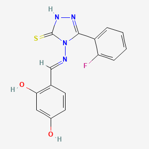 4-[(E)-(2,4-dihydroxyphenyl)methylideneamino]-3-(2-fluorophenyl)-1H-1,2,4-triazole-5-thione