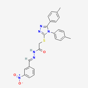 2-{[4,5-bis(4-methylphenyl)-4H-1,2,4-triazol-3-yl]sulfanyl}-N'-[(E)-(3-nitrophenyl)methylidene]acetohydrazide