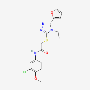 N-(3-chloro-4-methoxyphenyl)-2-{[4-ethyl-5-(furan-2-yl)-4H-1,2,4-triazol-3-yl]sulfanyl}acetamide