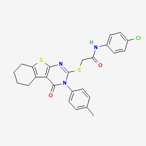 N-(4-chlorophenyl)-2-{[3-(4-methylphenyl)-4-oxo-3,4,5,6,7,8-hexahydro[1]benzothieno[2,3-d]pyrimidin-2-yl]sulfanyl}acetamide