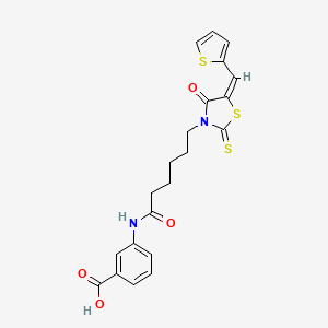 3-({6-[(5E)-4-Oxo-5-(2-thienylmethylene)-2-thioxo-1,3-thiazolidin-3-YL]hexanoyl}amino)benzoic acid