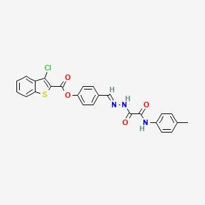 [4-[(E)-[[2-(4-methylanilino)-2-oxoacetyl]hydrazinylidene]methyl]phenyl] 3-chloro-1-benzothiophene-2-carboxylate