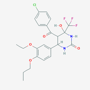 5-(4-Chlorobenzoyl)-6-(3-ethoxy-4-propoxyphenyl)-4-hydroxy-4-(trifluoromethyl)tetrahydropyrimidin-2(1H)-one