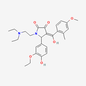 molecular formula C27H34N2O6 B12015705 1-[2-(Diethylamino)ethyl]-5-(3-ethoxy-4-hydroxyphenyl)-3-hydroxy-4-(4-methoxy-2-methylbenzoyl)-1,5-dihydro-2H-pyrrol-2-one 