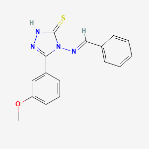 molecular formula C16H14N4OS B12015708 4-(Benzylideneamino)-5-(3-methoxyphenyl)-4H-1,2,4-triazole-3-thiol CAS No. 613248-91-2