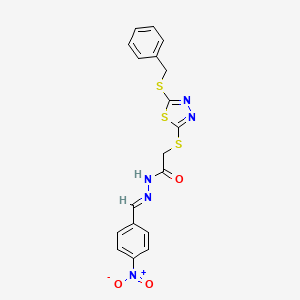 2-{[5-(benzylsulfanyl)-1,3,4-thiadiazol-2-yl]sulfanyl}-N'-[(E)-(4-nitrophenyl)methylidene]acetohydrazide