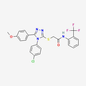 2-{[4-(4-chlorophenyl)-5-(4-methoxyphenyl)-4H-1,2,4-triazol-3-yl]sulfanyl}-N-[2-(trifluoromethyl)phenyl]acetamide