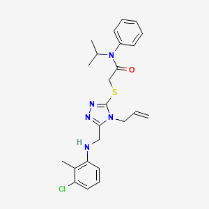 molecular formula C24H28ClN5OS B12015726 2-({4-allyl-5-[(3-chloro-2-methylanilino)methyl]-4H-1,2,4-triazol-3-yl}sulfanyl)-N-isopropyl-N-phenylacetamide CAS No. 538337-29-0