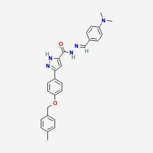 N'-{(E)-[4-(dimethylamino)phenyl]methylidene}-3-{4-[(4-methylbenzyl)oxy]phenyl}-1H-pyrazole-5-carbohydrazide