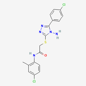 2-[[4-amino-5-(4-chlorophenyl)-1,2,4-triazol-3-yl]sulfanyl]-N-(4-chloro-2-methylphenyl)acetamide