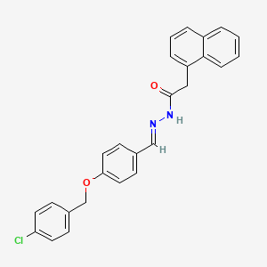 molecular formula C26H21ClN2O2 B12015748 N'-(4-((4-Chlorobenzyl)oxy)benzylidene)-2-(1-naphthyl)acetohydrazide CAS No. 764653-78-3