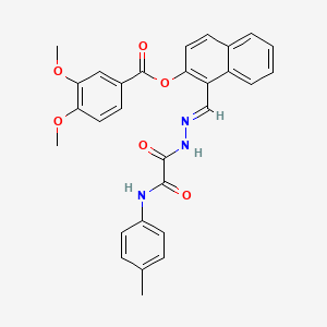 [1-[(E)-[[2-(4-methylanilino)-2-oxoacetyl]hydrazinylidene]methyl]naphthalen-2-yl] 3,4-dimethoxybenzoate