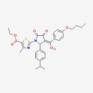 Ethyl 2-(3-(4-butoxybenzoyl)-4-hydroxy-2-(4-isopropylphenyl)-5-oxo-2,5-dihydro-1H-pyrrol-1-yl)-4-methylthiazole-5-carboxylate