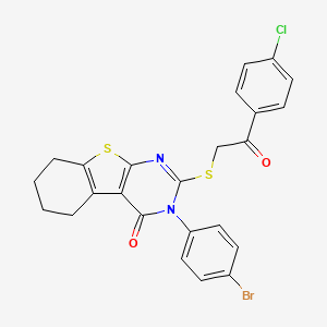 3-(4-bromophenyl)-2-{[2-(4-chlorophenyl)-2-oxoethyl]sulfanyl}-5,6,7,8-tetrahydro[1]benzothieno[2,3-d]pyrimidin-4(3H)-one