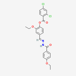 2-Ethoxy-4-(2-(4-ethoxybenzoyl)carbohydrazonoyl)phenyl 2,4-dichlorobenzoate