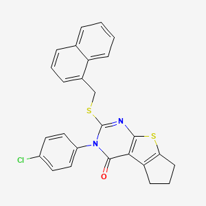 molecular formula C26H19ClN2OS2 B12015960 C26H19ClN2OS2 