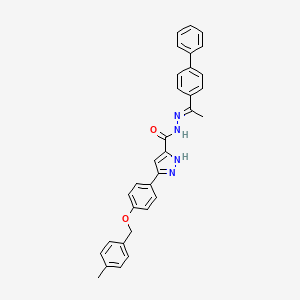 N'-[(1E)-1-(biphenyl-4-yl)ethylidene]-5-{4-[(4-methylbenzyl)oxy]phenyl}-1H-pyrazole-3-carbohydrazide