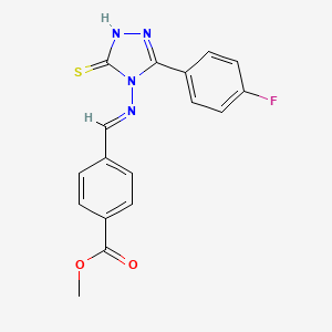 Methyl 4-(((3-(4-fluorophenyl)-5-thioxo-1H-1,2,4-triazol-4(5H)-yl)imino)methyl)benzoate