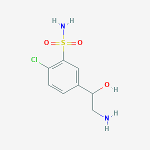 molecular formula C8H11ClN2O3S B1201600 Benzenesulfonamide, 5-(2-amino-1-hydroxyethyl)-2-chloro- CAS No. 79406-75-0