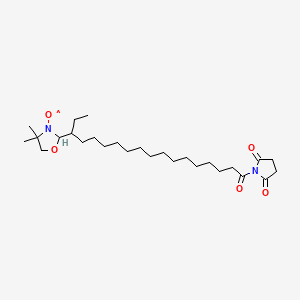 molecular formula C27H47N2O5 B1201602 {2-[18-(2,5-Dioxopyrrolidin-1-yl)-18-oxooctadecan-3-yl]-4,4-dimethyl-1,3-oxazolidin-3-yl}oxidanyl CAS No. 80263-69-0