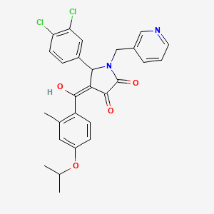 molecular formula C27H24Cl2N2O4 B12016026 5-(3,4-Dichlorophenyl)-3-hydroxy-4-(4-isopropoxy-2-methylbenzoyl)-1-(pyridin-3-ylmethyl)-1H-pyrrol-2(5H)-one CAS No. 384795-51-1