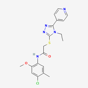 molecular formula C19H20ClN5O2S B12016033 N-(4-chloro-2-methoxy-5-methylphenyl)-2-{[4-ethyl-5-(pyridin-4-yl)-4H-1,2,4-triazol-3-yl]sulfanyl}acetamide CAS No. 618427-10-4