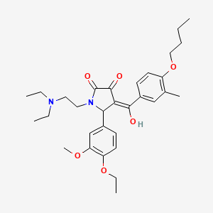 molecular formula C31H42N2O6 B12016037 4-(4-Butoxy-3-methylbenzoyl)-1-[2-(diethylamino)ethyl]-5-(4-ethoxy-3-methoxyphenyl)-3-hydroxy-1,5-dihydro-2H-pyrrol-2-one 