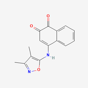 molecular formula C15H12N2O3 B1201604 N-(3,4-Dimethyl-5-isoxazolyl)-4-amino-1,2-naphthoquinone CAS No. 81620-91-9