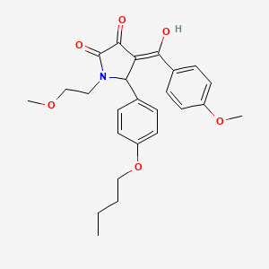 molecular formula C25H29NO6 B12016043 5-(4-butoxyphenyl)-3-hydroxy-1-(2-methoxyethyl)-4-[(4-methoxyphenyl)carbonyl]-1,5-dihydro-2H-pyrrol-2-one 