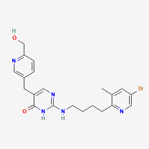 molecular formula C21H24BrN5O2 B1201608 2-(4-(5-Bromo-3-methylpyrid-2-yl)butylamino)-5-(6-hydroxymethylpyrid-3-ylmethyl)pyrimidin-4(1H)-one CAS No. 86181-45-5