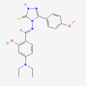 5-(Diethylamino)-2-((E)-{[3-(4-methoxyphenyl)-5-sulfanyl-4H-1,2,4-triazol-4-YL]imino}methyl)phenol