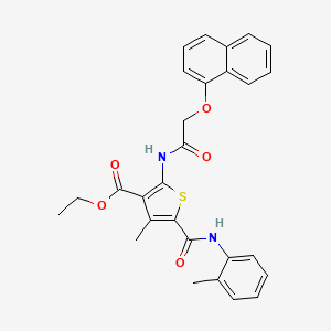 Ethyl 4-methyl-2-{[(1-naphthyloxy)acetyl]amino}-5-(2-toluidinocarbonyl)-3-thiophenecarboxylate