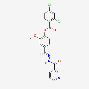 2-methoxy-4-{(E)-[2-(pyridin-3-ylcarbonyl)hydrazinylidene]methyl}phenyl 2,4-dichlorobenzoate